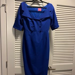 Glamour Bunny Faith Shirt Dress Blue - Size Medium